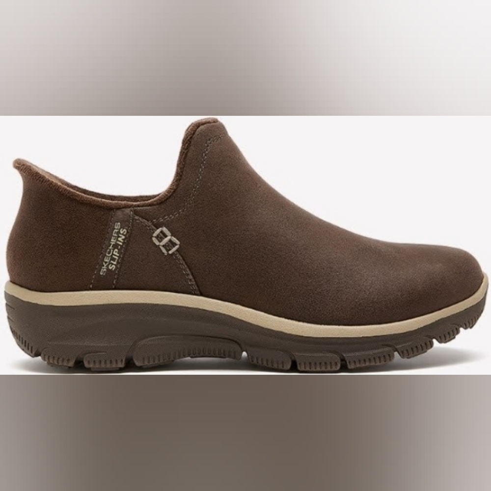 Slip In Booties, Wide Width, Skechers, Chocolate Brown, 10W